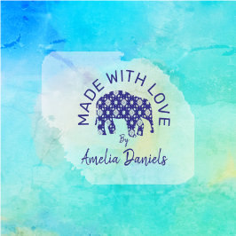 Carimbo Auto Entintado Elefante Personalizado Feito Com Amor