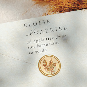 Carimbo Auto Entintado Elegante Bohemian Minimalist Return Endereço