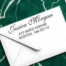 Elegante Caligrafia em Script Endereço de Devoluçã