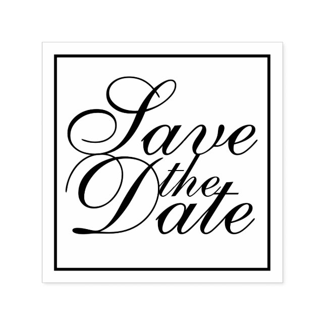 Carimbo Auto Entintado Elegante Casamento Salve a Data (Design)