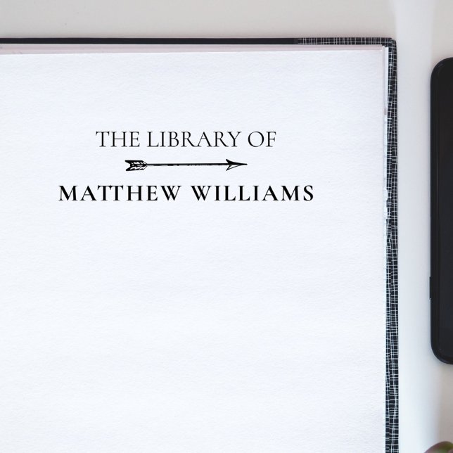 Carimbo Auto Entintado Elegante Clássico A Biblioteca Do Nome Personaliza (Criador carregado)