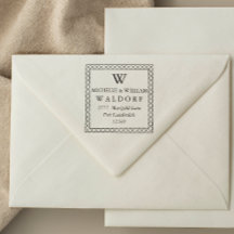 Elegante cruzado quadro Monograma Endereço de devo