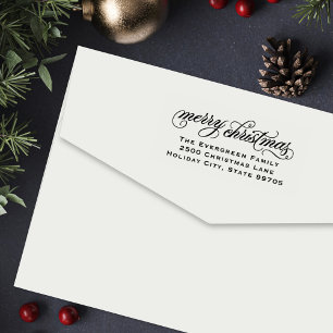 Carimbo Auto Entintado Elegante Endereço de Retorno de Natal