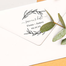 Elegante Folha de Louro Save The Date