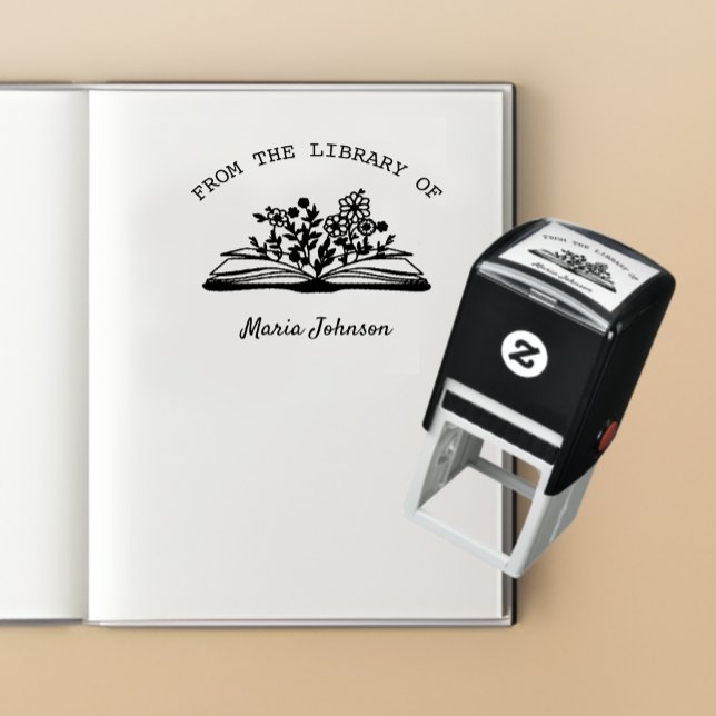 Carimbo Auto Entintado Elegante Modern Da Biblioteca De | Ex Libris (From The Library Of  Ex Libris Self-inking Stamp)