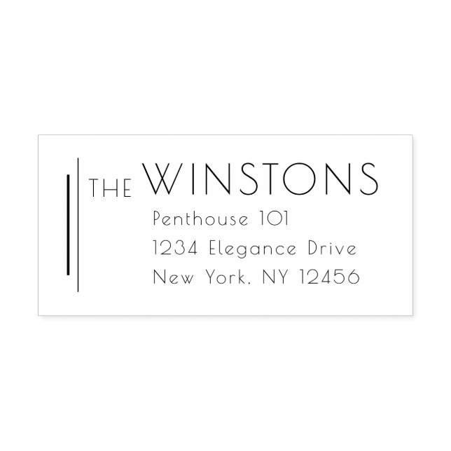 Carimbo Auto Entintado Elegante Na moda Clássico de Rich Luxury Endereço  (Design)