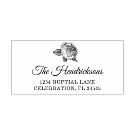 Carimbo Auto Entintado Elegante Peony Floral Return Endereço