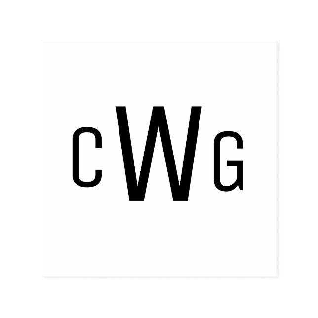 Carimbo Auto Entintado Elegante Simples 3 Letra Inicial Monograma #1 (Design)