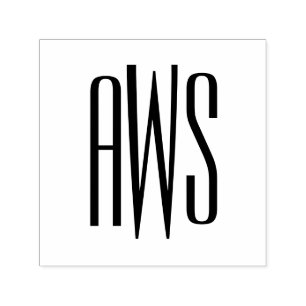 Carimbo Auto Entintado Elegante Simples 3 Letra Inicial Monograma #8B