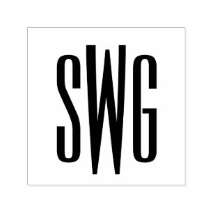 Carimbo Auto Entintado Elegante Simples 3 Letra Inicial Monograma #8BSt3