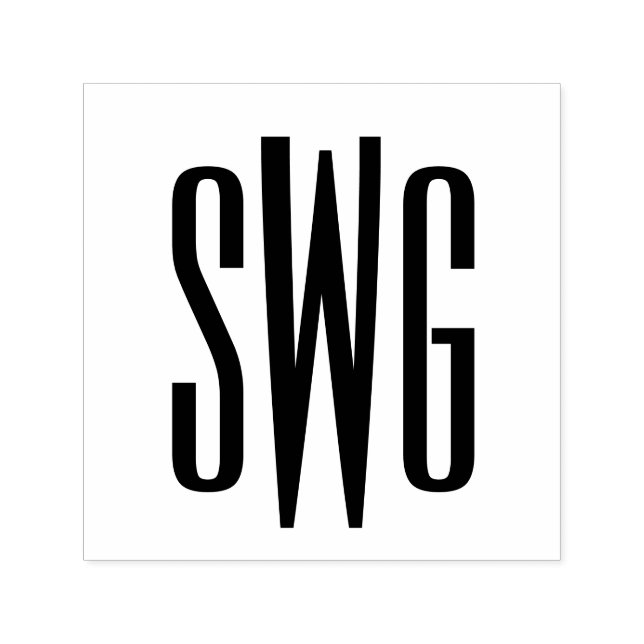 Carimbo Auto Entintado Elegante Simples 3 Letra Inicial Monograma #8BSt3 (Design)