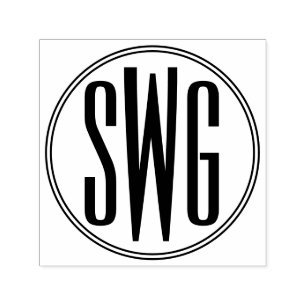 Carimbo Auto Entintado Elegante Simples 3 Letra Inicial Monograma #8BStF