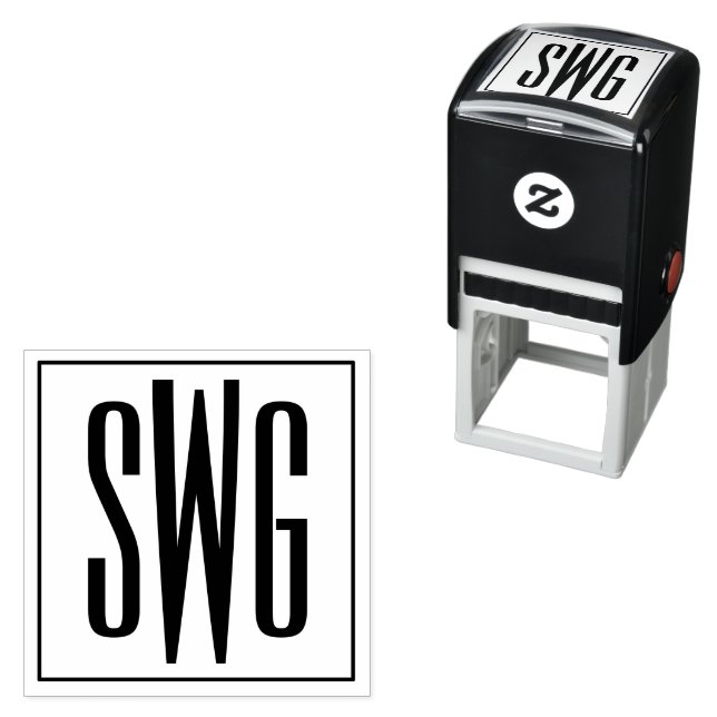 Carimbo Auto Entintado Elegante Simples 3 Letra Inicial Monograma #8BStSQ (In Situ)