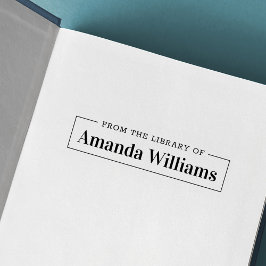 Carimbo Auto Entintado Elegante simples da biblioteca de livraria