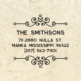 Carimbo Auto Entintado Elegante Vintage Flourish Personali Name Address