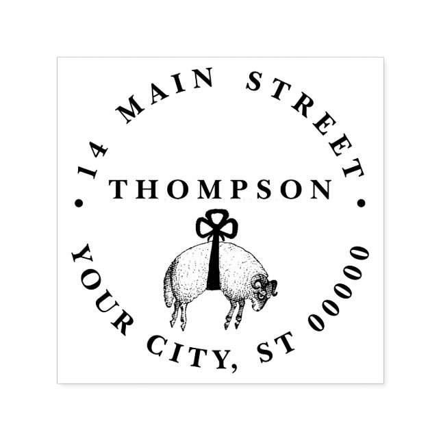 Carimbo Auto Entintado Emblem de repouso de ovelhas com velo heráldico (Design)