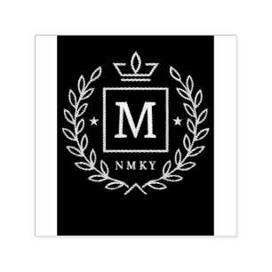 Carimbo Auto Entintado "Emblema Real NMKY – Design de Brasão com Monogram