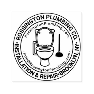 Carimbo Auto Entintado Encanamento Vaso Sanitário Nome da Empresa Localiz