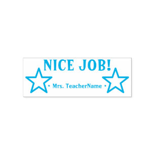 Carimbo Auto Entintado Encorajando o "NICE JOB!" + Nome do Tutor Personal