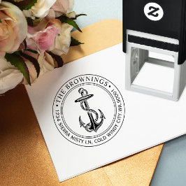 Carimbo Auto Entintado Endereço Anchor Antiquado