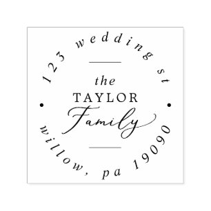 Carimbo Auto Entintado Endereço Circular da Placa de Feriado da Família D