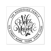 Endereço Circular Feliz Navidad