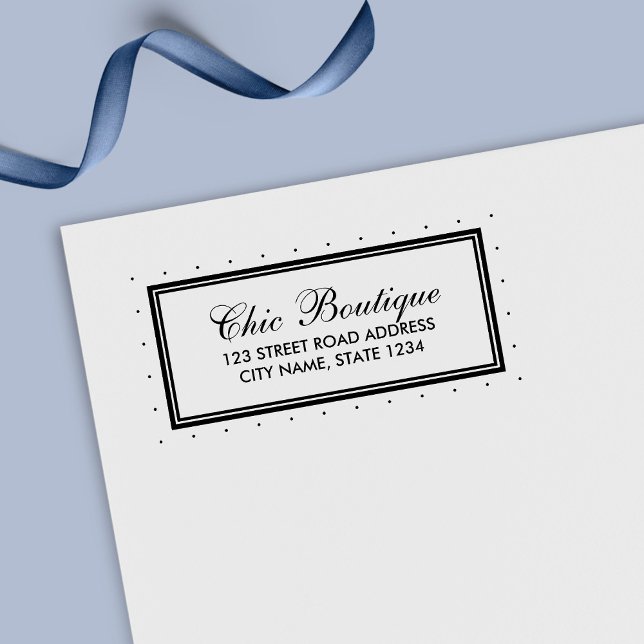 Carimbo Auto Entintado Endereço Comercial da Bolinhas de Borda Clássica M (Criador carregado)