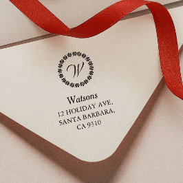 Carimbo Auto Entintado Endereço da Família Simples Flocos de Neve de Nata