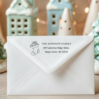 Carimbo Auto Entintado Endereço de Cartão de Natal Personalizado com Selo