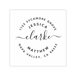 Carimbo Auto Entintado Endereço de Casais Casados com Script com Letra-Mã