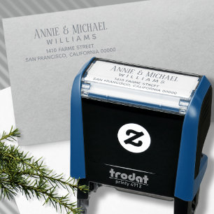 Carimbo Auto Entintado endereço de contato do nome da família noiva