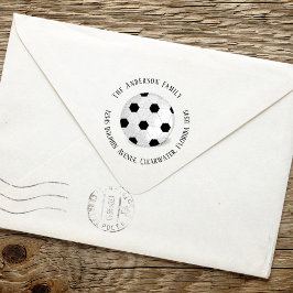 Carimbo Auto Entintado Endereço de Devolução Bola de Futebol Simple Sport