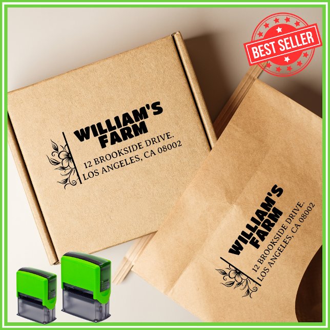 Carimbo Auto Entintado Endereço de devolução comercial exclusivo da famíl (Criador carregado)