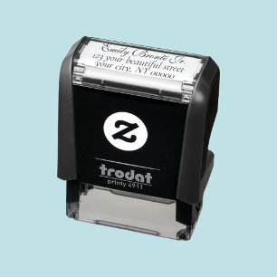 Carimbo Auto Entintado Endereço de devolução Cursiva para Inglês Eleg