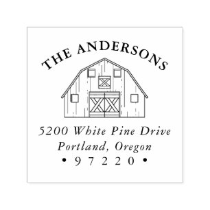 Carimbo Auto Entintado Endereço de devolução da barra de Fazenda da famíl