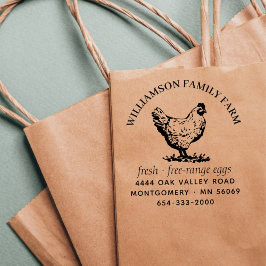 Carimbo Auto Entintado Endereço de devolução da caixa de ovos clássica / 