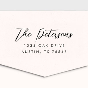 Carimbo Auto Entintado Endereço de devolução da caligrafia clássica