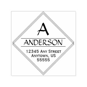 Carimbo Auto Entintado Endereço de devolução da caligrafia em forma de di