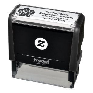 Carimbo Auto Entintado Endereço de devolução da casa da floresta da empre