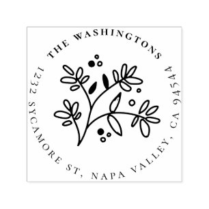 Carimbo Auto Entintado Endereço de Devolução da Família Botânica com