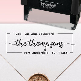 Carimbo Auto Entintado Endereço de devolução da família de assinaturas El