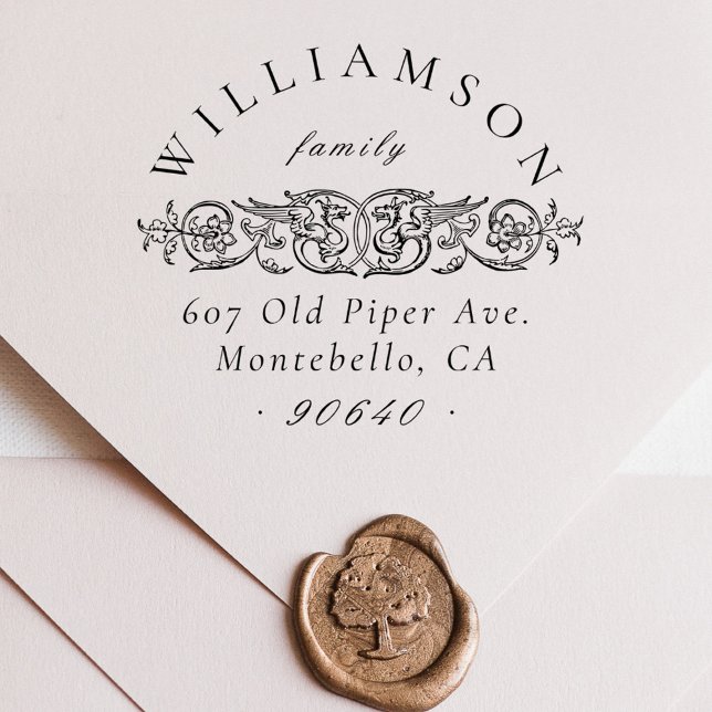 Carimbo Auto Entintado Endereço de devolução da família de botânica Elega (Criador carregado)