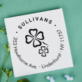 Carimbo Auto Entintado Endereço de devolução da família de Clovers Modern