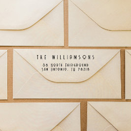 Carimbo Auto Entintado Endereço de devolução da família de fontes retrô m