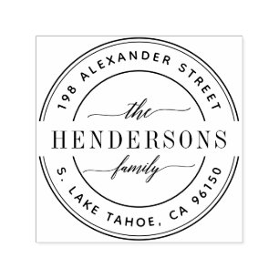 Carimbo Auto Entintado Endereço de devolução da família de logotipos redo