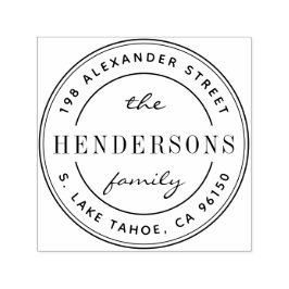 Carimbo Auto Entintado Endereço de devolução da família de logotipos redo