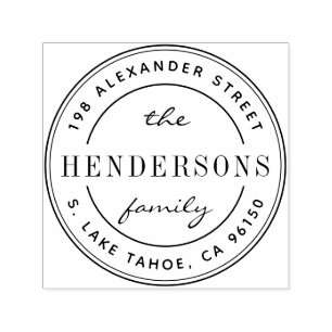 Carimbo Auto Entintado Endereço de devolução da família de logotipos redo