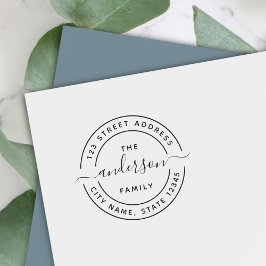 Carimbo Auto Entintado Endereço de devolução da família de script de cali