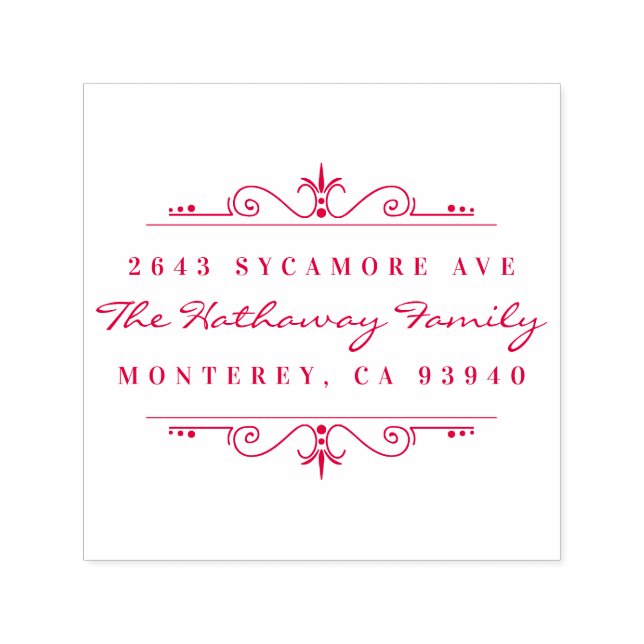 Carimbo Auto Entintado Endereço de Devolução da Família de Script e Ornam (Design)