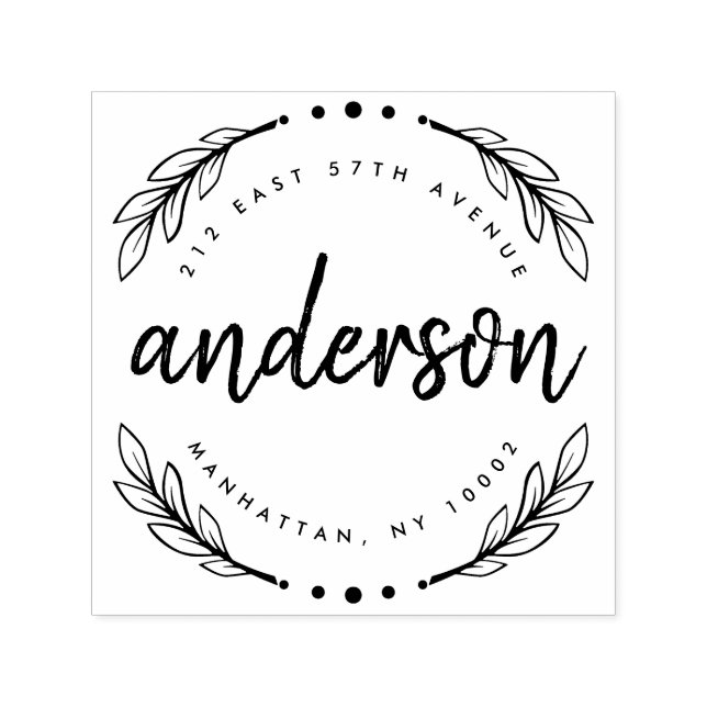 Carimbo Auto Entintado Endereço de devolução da família de script Rustic  (Design)